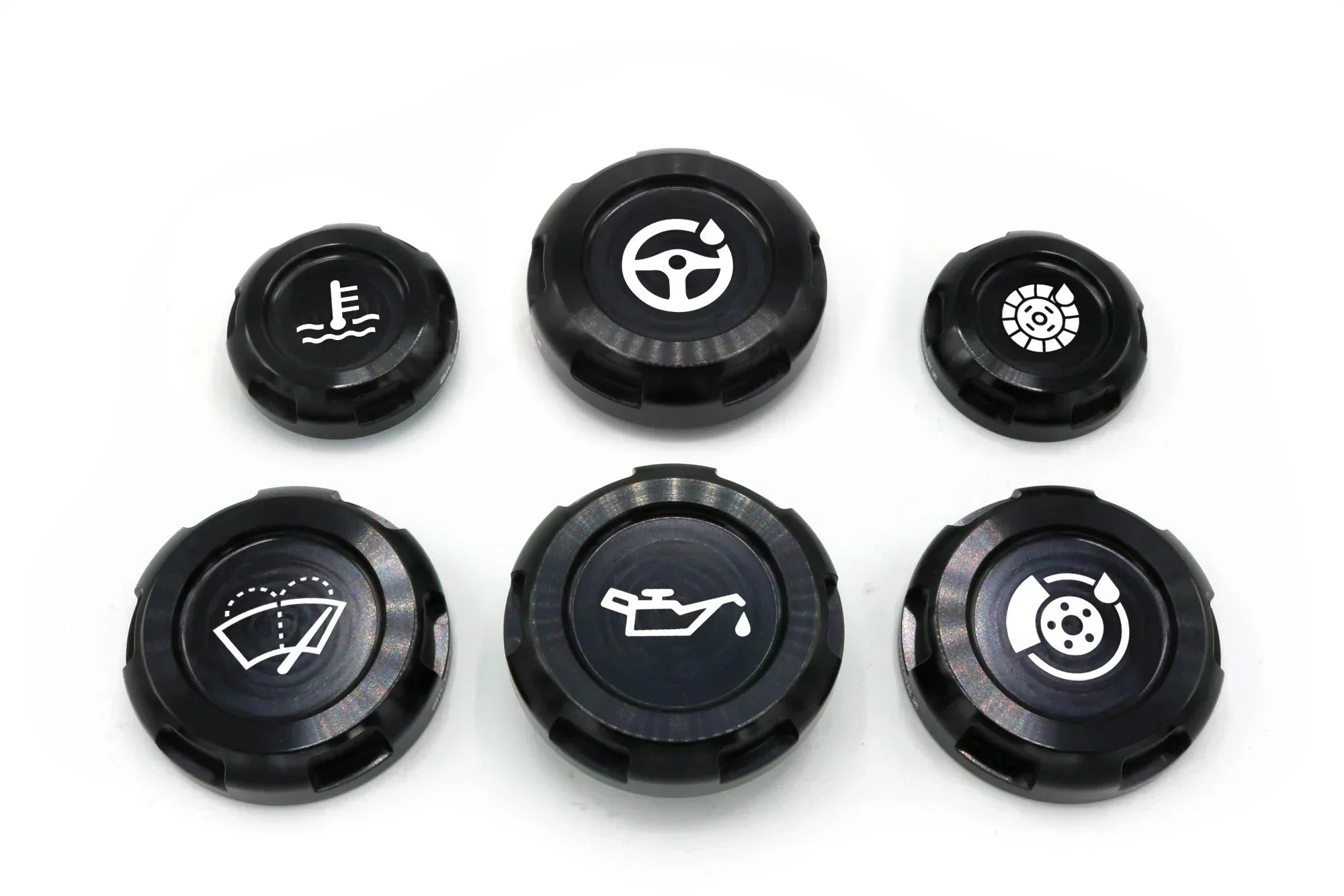 BILLETWORKZ ENGINE BAY CAPS - ZERO SERIES - FLUID ENGRAVING - 2008-14 WRX/STI