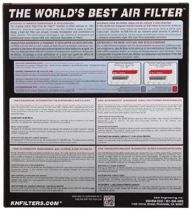 K&N High Flow Air Filter - 2008-2021 WRX , 2008-2018 STI, 2014-2018 FXT, 2005-2009 LGT, 08-16 Impreza, 13-16 Crosstrek