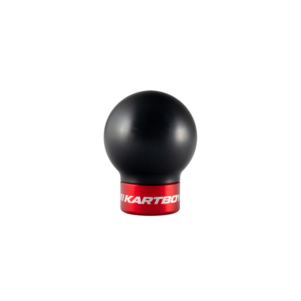 Kartboy StackLock Tarmac Shift Knob Kit - Black Delrin Ball - SS Core - Black & Red Trim Rings