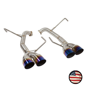 Nameless Axleback Exhaust - Muffler Delete - 3.5" Single Wall Neochrome Tips - 2015-2021 WRX / 2015-2021 STi