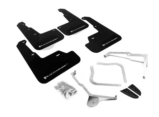RALLY ARMOR UR MUD FLAPS - BLACK/SILVER - 2015-2021 WRX , 2015-2021 STI