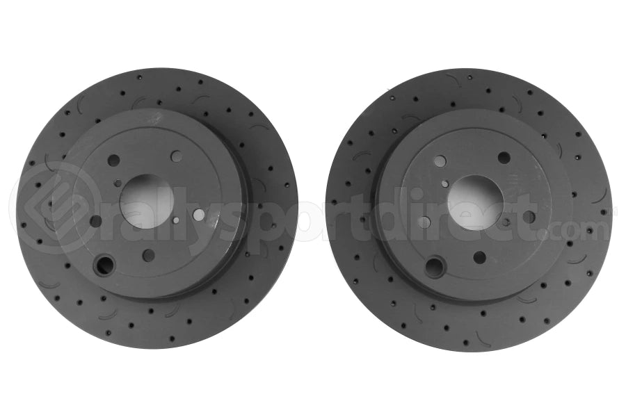 GARAGE SALE - Hawk Talon Cross Drilled and Slotted Rear Rotor Pair - 08-14 WRX, 09-13 FORESTER