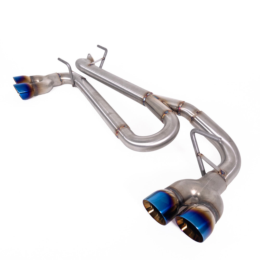 NAMELESS PERFORMANCE Axleback Exhaust - Muffler Delete - Quad Exit Neochrome Tips - 2024+ Impreza