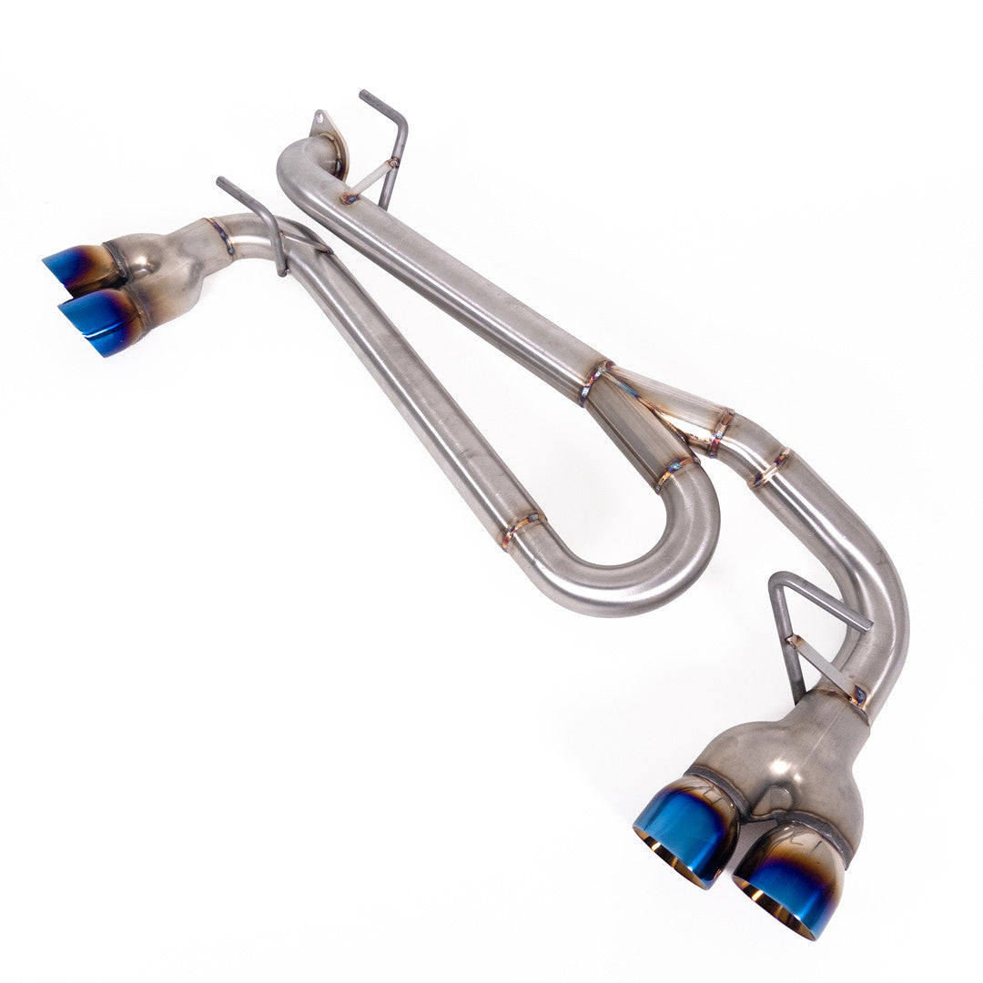 NAMELESS PERFORMANCE Axleback Exhaust - Muffler Delete - Quad Exit Neochrome Tips - 2024+ Impreza