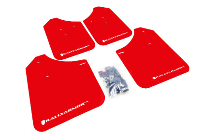 RALLY ARMOR UR MUDFLAPS - RED/WHITE LOGO - 02-07 IMPREZA, 02-07 WRX, 04-07 STI