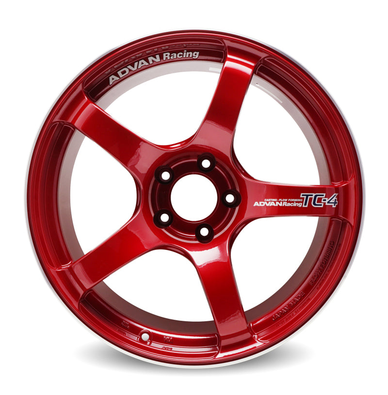 Advan TC4 18x8.5 +45 5x114.3 Racing Candy Red & Ring Wheel