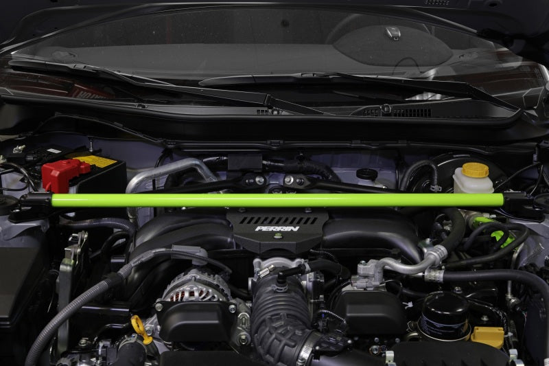 Perrin Front Strut Tower Bar - NEON YELLOW - 2013-2021 BRZ, 2022+ BRZ