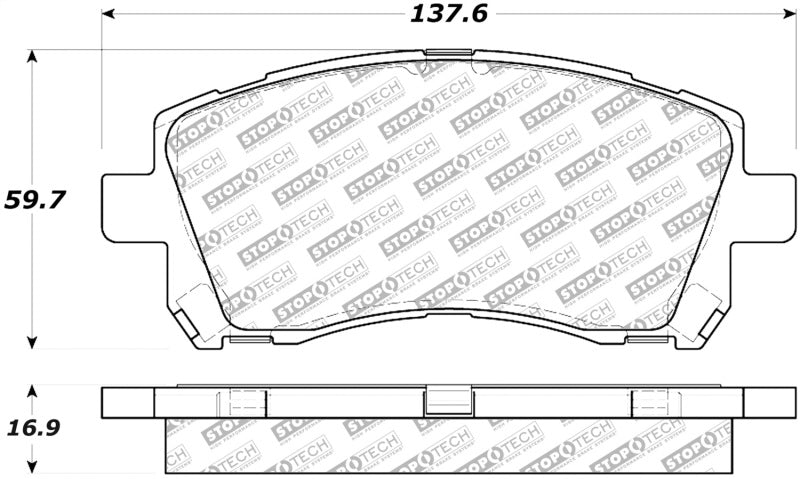 STOPTECH STREET SELECT BRAKE PADS - FRONT - 2002 WRX, 98-01 IMPREZA 2.5RS
