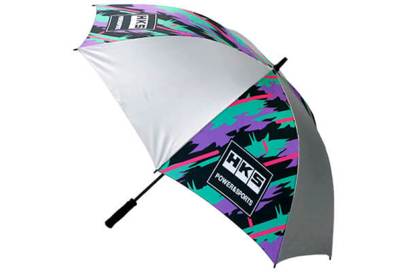 HKS Silver / Oil Slick Folding Umbrella