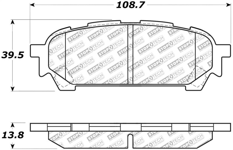 STOPTECH STREET SELECT BRAKE PADS - REAR - 04-05 WRX, 04-05 2.5 RS, 03-08 FORESTER