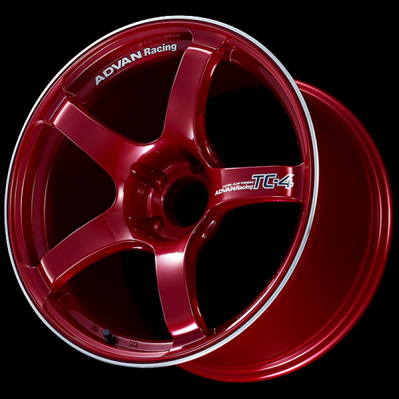 Advan TC4 18X10.5 +15MM 5x114.3 Racing Candy Red and Ring Wheel