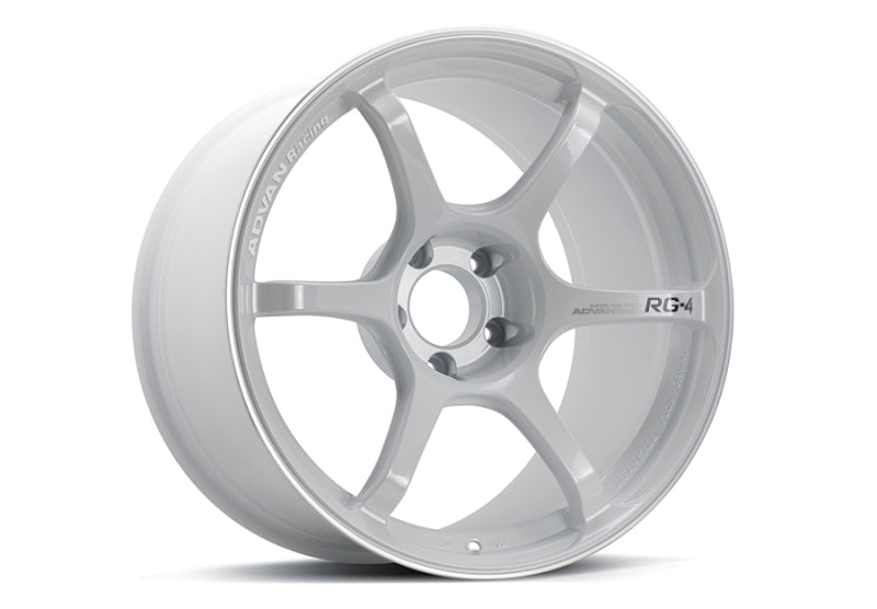 Advan RG-4 18x11 +30 5x114.3 Racing White Metallic & Ring Wheel