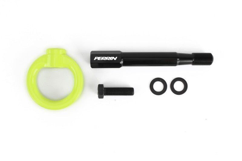 Perrin Tow Hook Kit (Rear) - Neon Yellow - 08-14 Subaru WRX/STI Hatchback