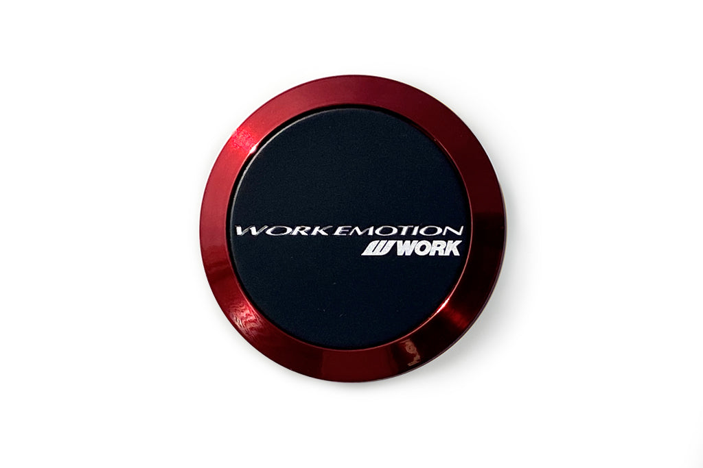 WORK Wheels Emotion Center Cap Black w/ Red Ring SUBIE SUPPLY CO.