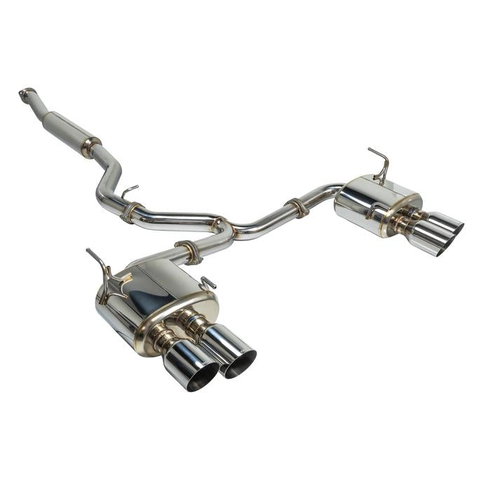 REMARK CATBACK EXHAUST - RESONATED - QUAD STAINLESS TIPS - 15-21 WRX, 15-21 STI