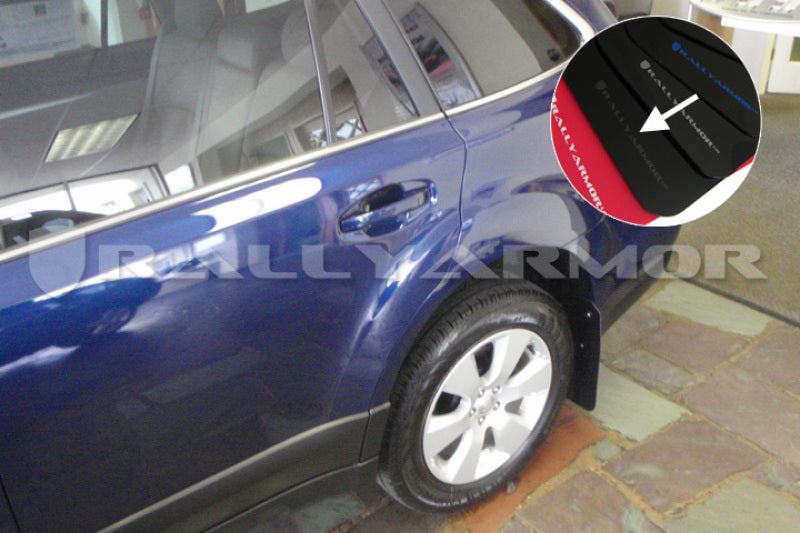 Rally Armor 2010-2014 Subaru Outback UR Black Mud Flap w/ Grey Logo