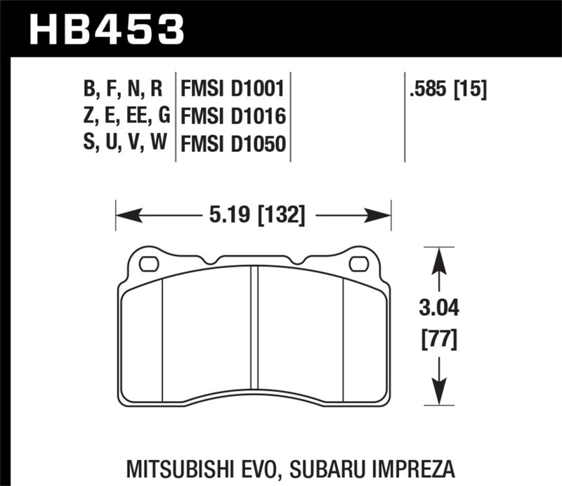 Hawk Performance DTC-80 Brake Pad Set - Front - 04-17 STI, 17-21 BRZ w/ Brembos, 2022+ BRZ w/ Brembos