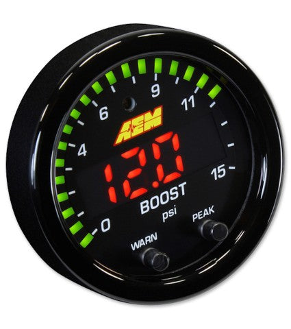 AEM X-Series Pressure 0-15psi Gauge Kit - UNIVERSAL