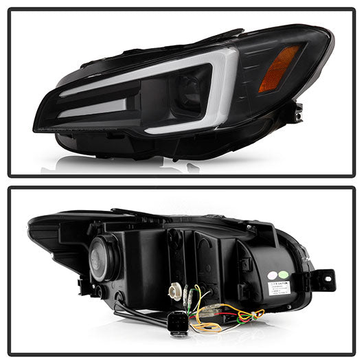 SPYDER APEX LED SERIES HEADLIGHTS - BLACK (LED VEHICLE VERSION) - 2015-2017 WRX/2015-2017 STI, 2018-2021 WRX Base & Premium