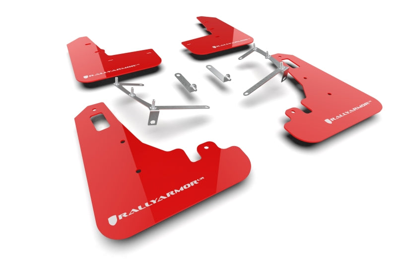 Rally Armor Red UR Mud Flap w/ White Logo - 2022+ Subaru BRZ / 2022+ Toyota GR86