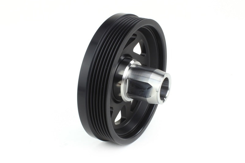 Perrin Lightweight Crank Pulley - Black - 2022+ WRX, 2022+ BRZ, 2018-2024 Crosstrek, 2019-2024 Ascent, 2019-2026 Forester, 2020-2025 Outback, 2020-2025 Legacy, 2017-2026 IMPREZA