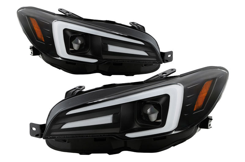 SPYDER APEX LED SERIES HEADLIGHTS - BLACK (HALOGEN VEHICLE VERSION) - 2015-2017 WRX/2015-2017 STI, 2018-2021 WRX Base & Premium