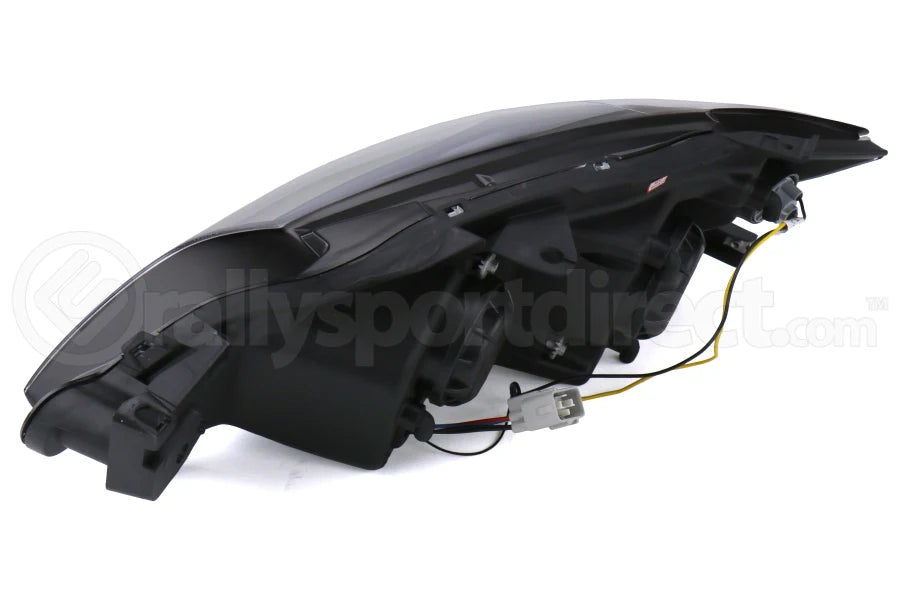 Spec-D Black Housing Projector Headlights With LED Day Time Running Light Strip - WRX/STI 2008-2014