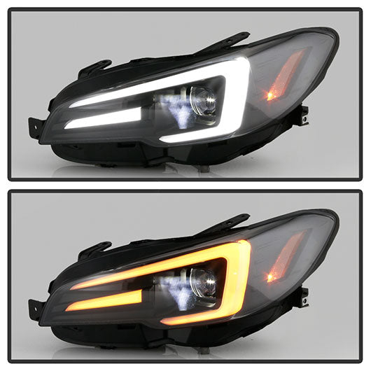 SPYDER APEX LED SERIES HEADLIGHTS - BLACK (LED VEHICLE VERSION) - 2015-2017 WRX/2015-2017 STI, 2018-2021 WRX Base & Premium