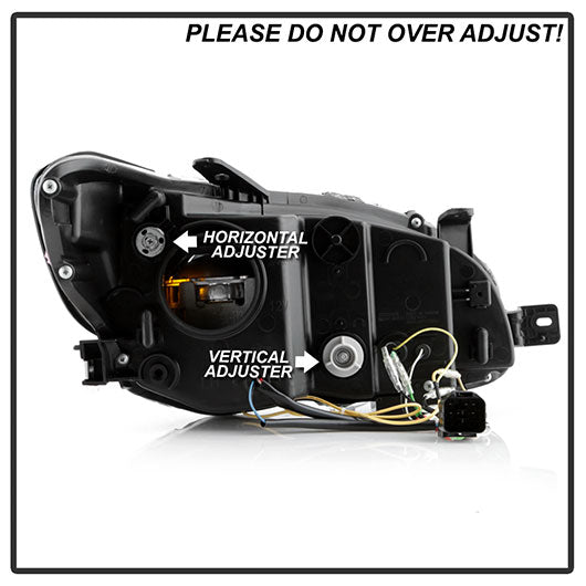 SPYDER APEX LED SERIES HEADLIGHTS - BLACK (HALOGEN VEHICLE VERSION) - 2015-2017 WRX/2015-2017 STI, 2018-2021 WRX Base & Premium