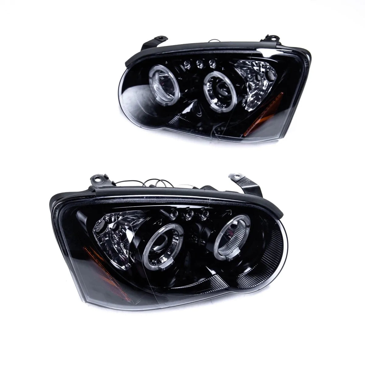 Spec-D Halo Style Projector Headlights w/ Gloss Black Base and Smoke Lense - 2004-2005 WRX, 2004-2005 STI w/ OEM Halogen Lights
