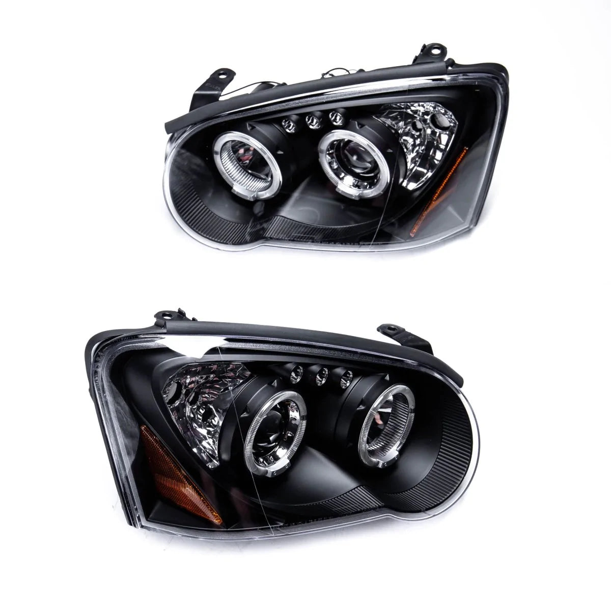 Spec-D Halo Style Projector Headlights w/ Matte Black Base and Clear Lense - 2004-2005 WRX, 2004-2005 STI w/ OEM Halogen Lights