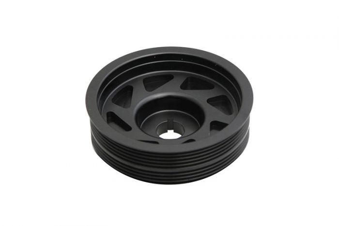 Torque Solution Lightweight Crank Pulley Black - 2002-2014 WRX, 2004-2021 STI, 2005-2009 LGT