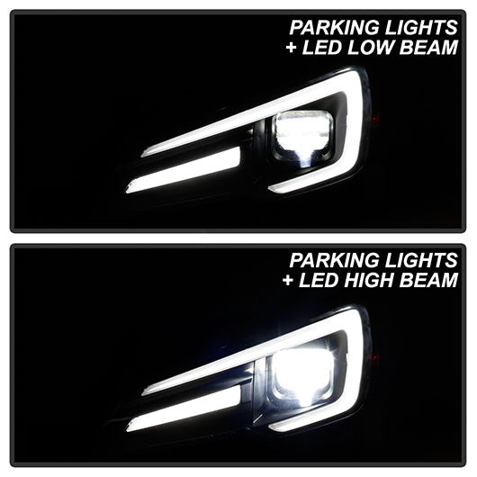SPYDER APEX LED SERIES HEADLIGHTS - BLACK (HALOGEN VEHICLE VERSION) - 2015-2017 WRX/2015-2017 STI, 2018-2021 WRX Base & Premium