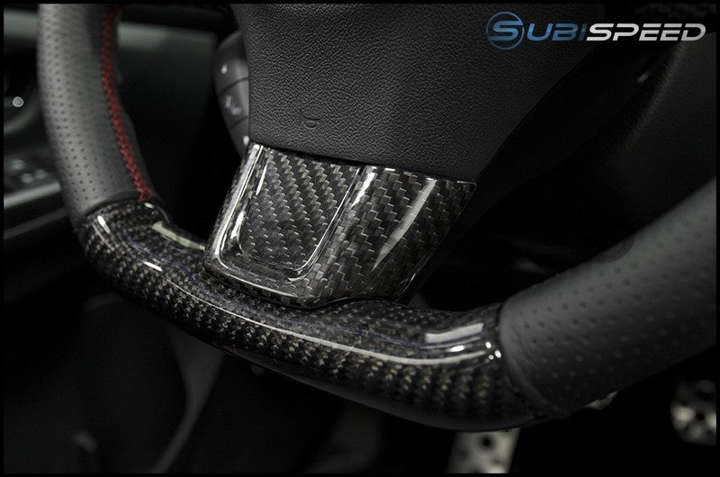 OLM S-LINE CARBON FIBER STEERING WHEEL COVERS - 2015 WRX, 2015 STI