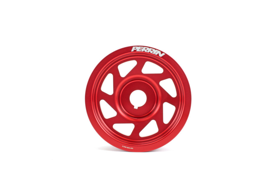 PERRIN Lightweight Crank Pulley w/o AC - RED - WRX 2002 - 2014, STI 2004 - 2021