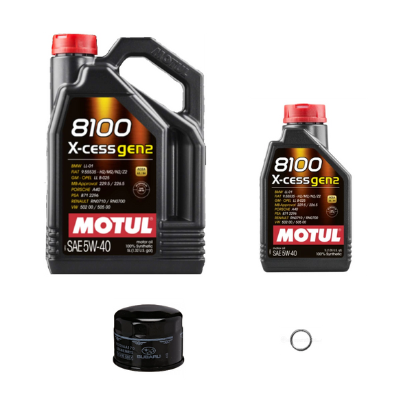 Motul 8100 5w40 X-CESS Gen2 Oil Change Kit  - 15-21 WRX,  14-18 FORESTER XT