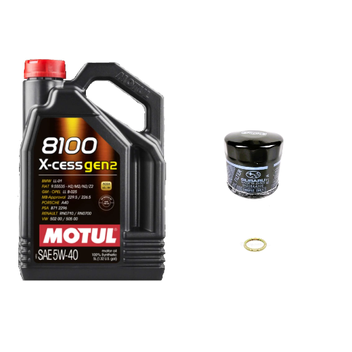 Motul 8100 5w40 X-CESS Gen2 Oil Change Kit - 02-14 WRX, 04-21 STI, 04-13 FXT, 05-12 LGT, 05-09 OBXT