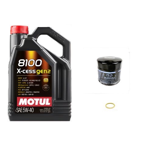 Motul 8100 5w40 X-CESS Gen2 Oil Change Kit - 02-14 WRX, 04-21 STI, 04-13 FXT, 05-12 LGT, 05-09 OBXT