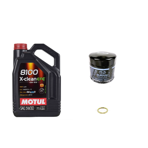 Motul 8100 5W30 X-CLEAN EFE Oil Change Kit - 02-14 WRX, 04-21 STI, 04-13 FXT, 05-09 LGT/OBXT