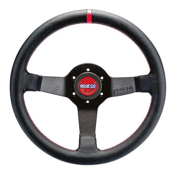 Sparco Steering Wheel R330 Champion Black Leather / Red Stiching