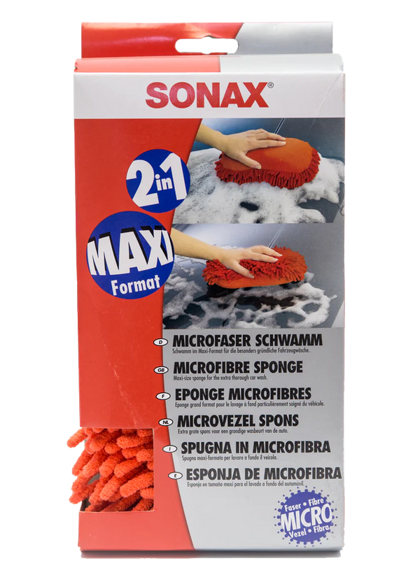 SONAX Microfibre Car Wash Sponge - Red