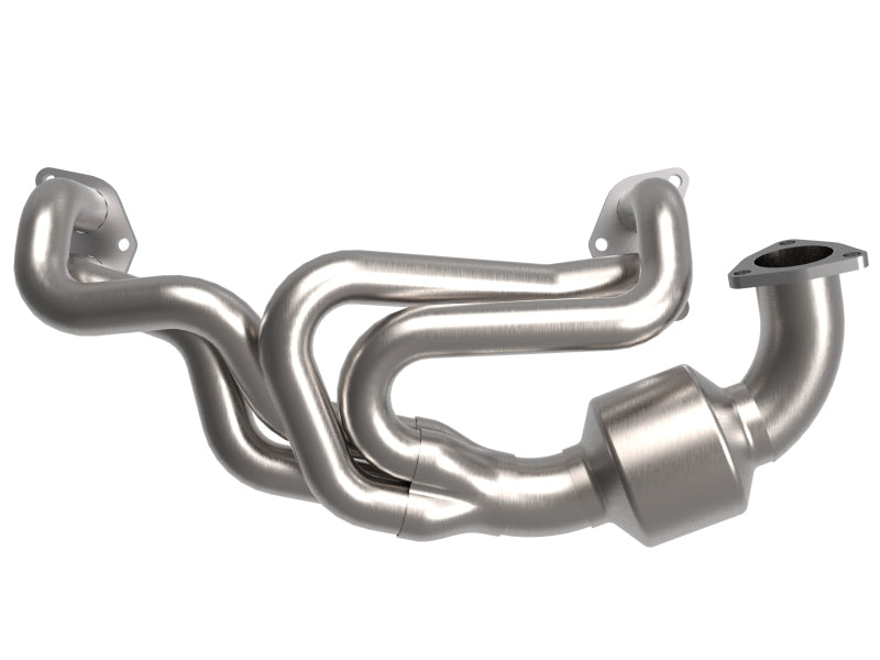aFe Twisted Steel 304 Stainless Steel Header w/ Cat - 13-19 Outback H4-2.4L, 13-19 Legacy H4-2.4L