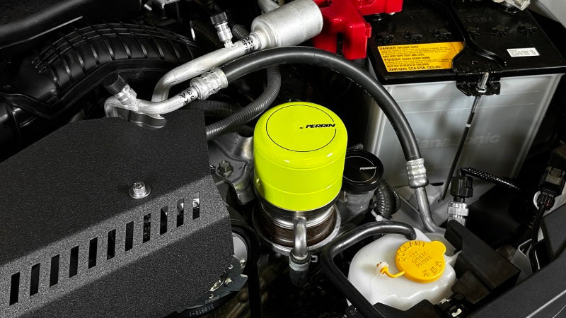Perrin Oil Filter Cover - Neon Yellow - 2015-2021 WRX, 2022+ WRX 2013-2021 BRZ, 2022+ BRZ