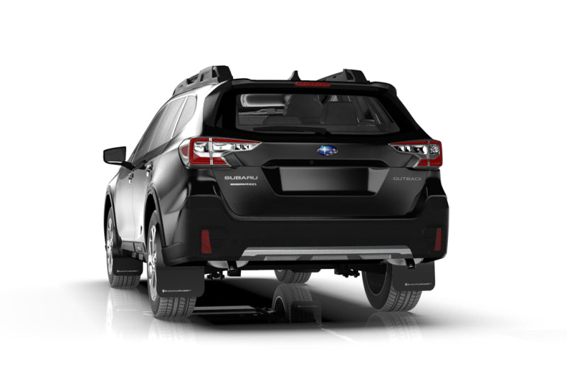 Rally Armor UR Black Mud Flap w/ White Logo  - 2020-2025 Subaru Outback