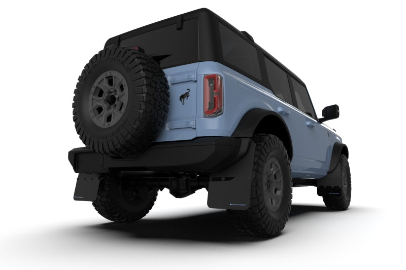 Rally armor NO-PL App Black Mud Flap Metallic Black Logo - 2021-24 Ford Bronco