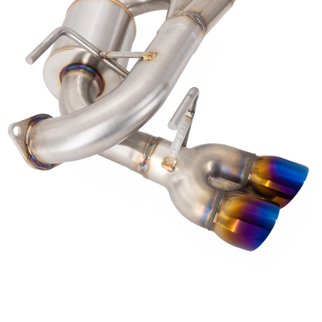 Nameless Axleback Exhaust - 5" Muffler - Quad Exit - 3" Double Wall Neochrome Tips - 2018-23 Crosstrek