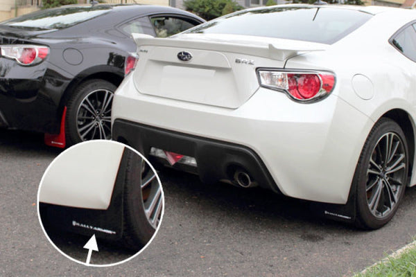 Rally Armor UR Mudflaps Black Urethane WHITE Logo - 2013-2021 BRZ