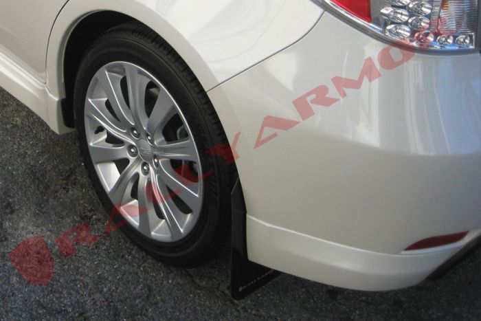 RALLY ARMOR UR MUDFLAPS - BLACK/GREY LOGO - 08-11 IMPREZA, 08-10 WRX