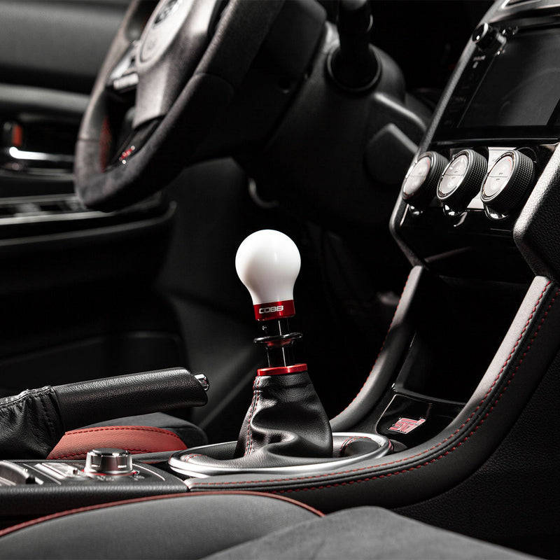 Cobb Weighted COBB Shift Knob - White (Incl. Both Red + Blk Collars) - 6 speed models