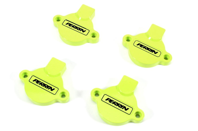 Perrin Cam Solenoid Cover Neon Yellow - 2015-2025 WRX, 2014-2018 Forester XT, 2019-2025 Forester, 2019-2025 Ascent, 2020-2022 Legacy XT, 2020-2025 Outback XT, 2013-2025 Crosstrek, 2012-2025 Impreza
